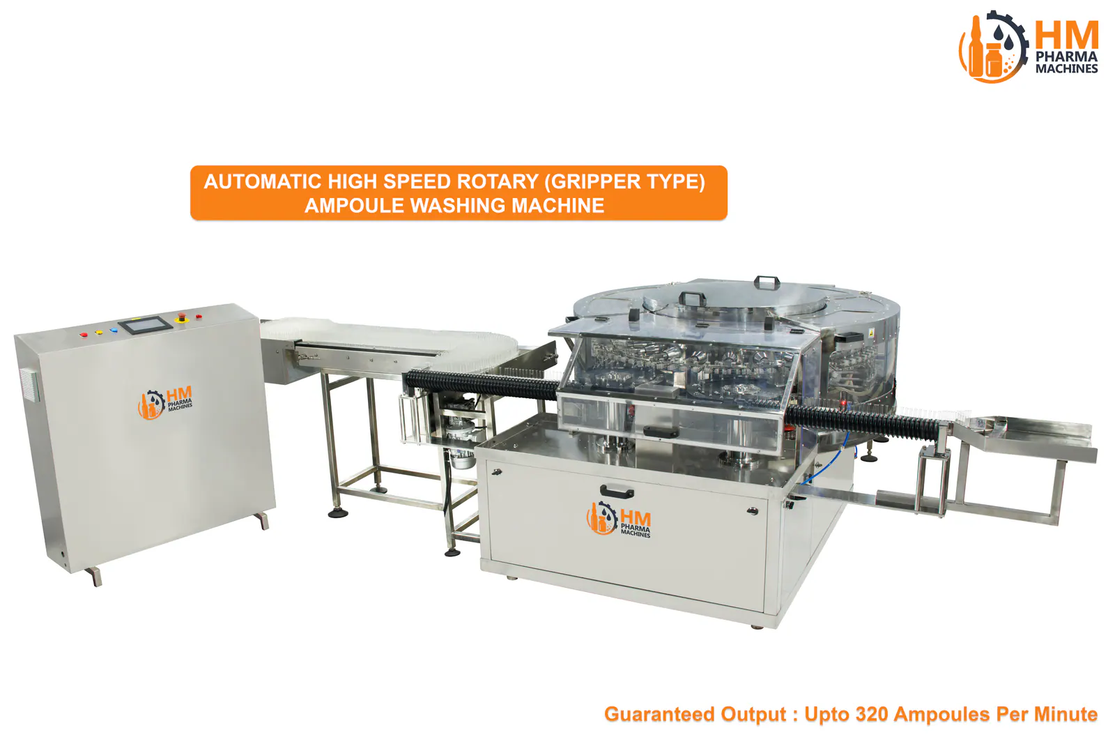 Automatic high speed rotary gripper ampoule washing machine