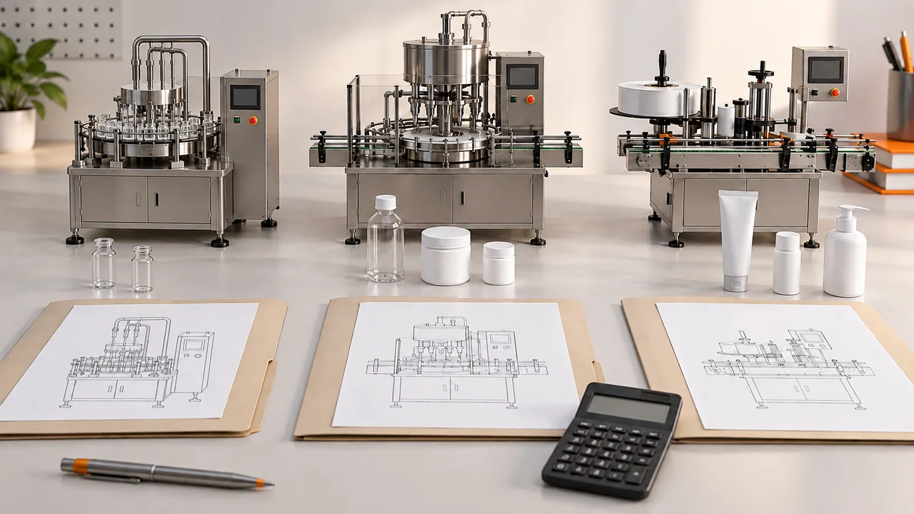 AI concept illustration of generic packaging equipment and scope comparison folders