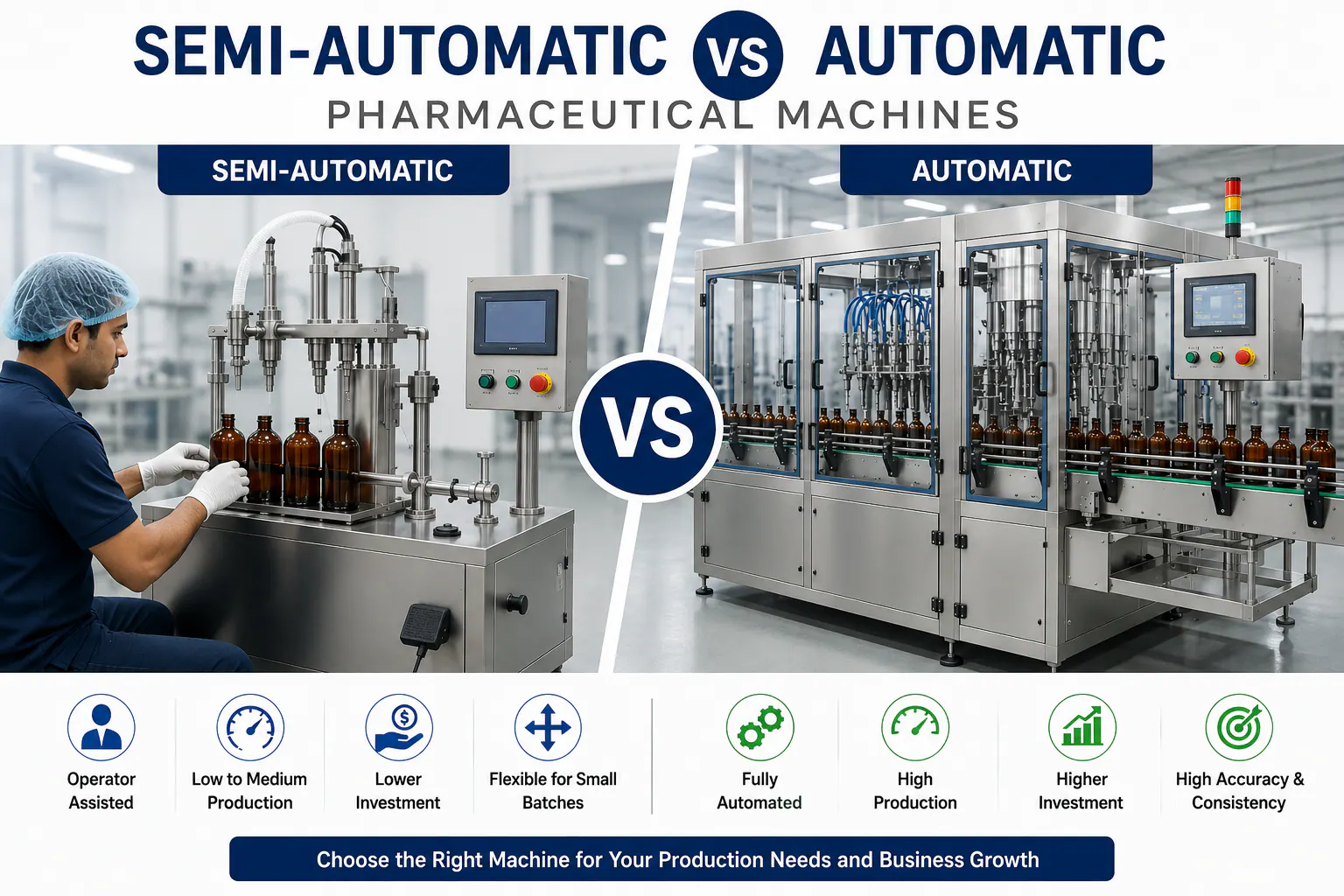 Semi-Automatic vs Automatic Pharma Machines | H M Pharma