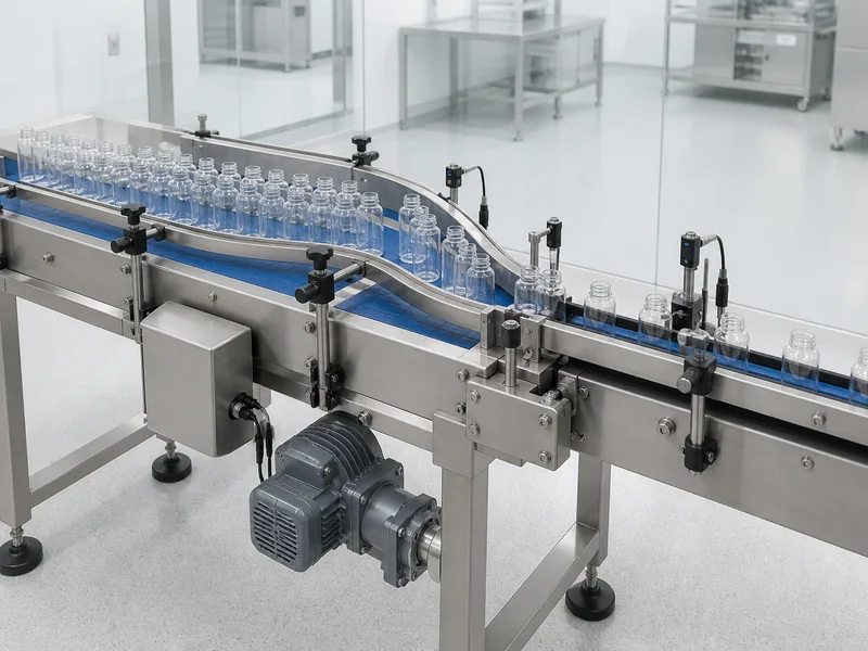 AI-generated conceptual visualization of Infeed Conveyor; final machine configuration may vary