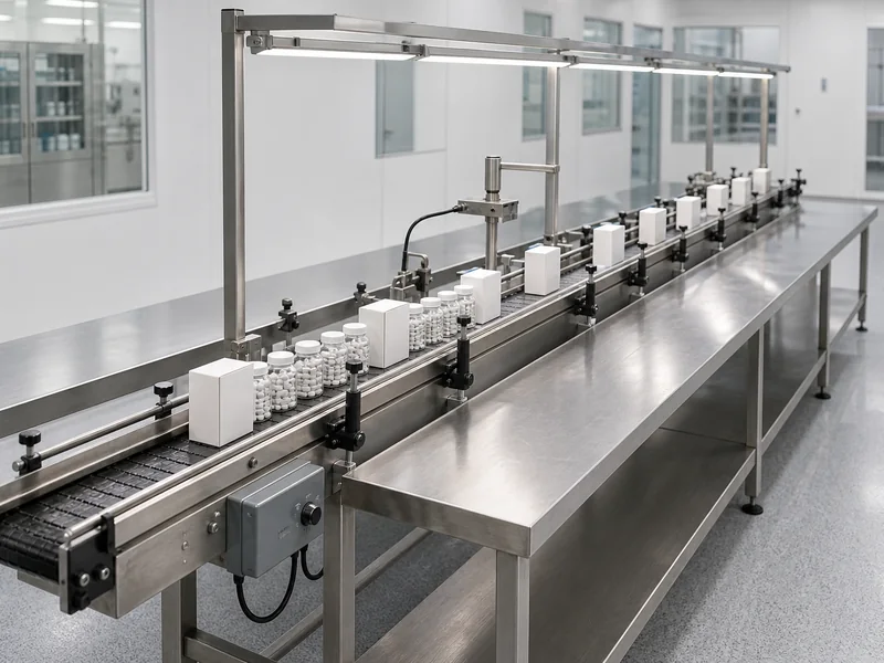 AI-generated conceptual visualization of Packing Conveyor; final machine configuration may vary